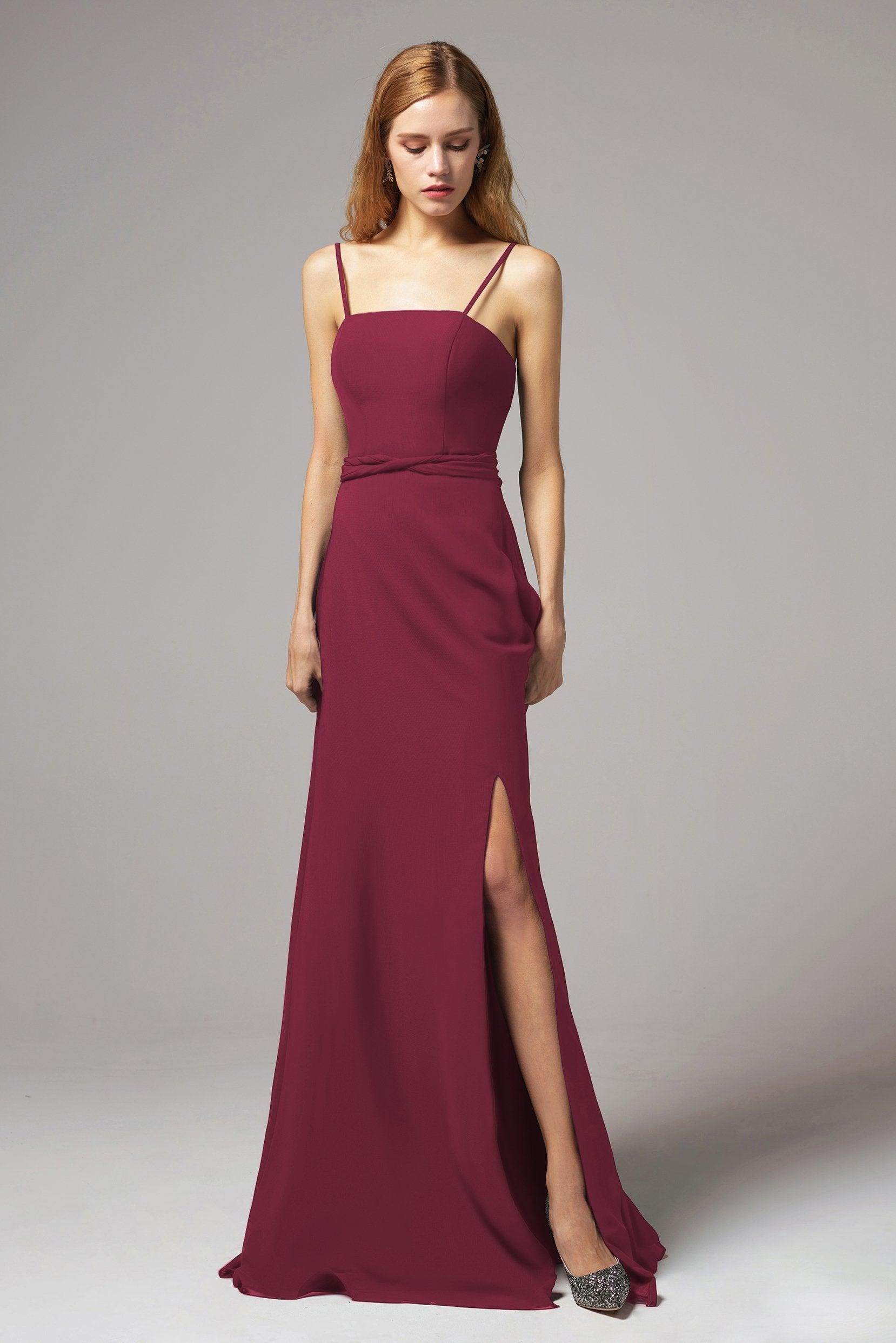 A-Line Floor Length Chiffon Bridesmaid Dress CB0414 - COCOMELODY